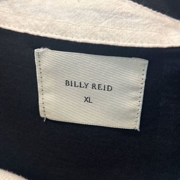 Billy Reid size XL collared shirt preppy classic black luxury neutral basic - Picture 2 of 4